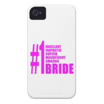 Pink Modern Brides : Number One Bride iPhone 4 Cases