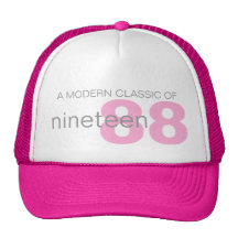 Pink modern classic age / birth year girls hat
