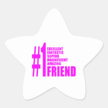 Pink Modern Friends : Number One Friend Star Stickers