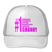 Pink Modern Grannies : Number One Granny Trucker Hats
