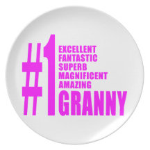 Pink Modern Grannies : Number One Granny Dinner Plate