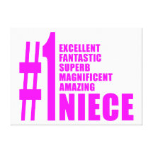 Pink Modern Nieces : Number One Niece Canvas Print