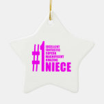 Pink Modern Nieces : Number One Niece Ornament