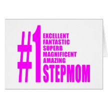 Pink Modern Stepmoms : Number One Stepmom Card