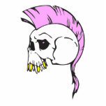 pink mohawk skull photo sculptures