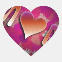 Pink MoM Design Heart Stickers