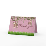 Pink Monkey Fun Thank You Card