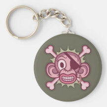 Pink Monkey Pirate Keychain