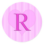 Pink Monogram Stickers R 001