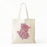 PINK MONOGRAMMED TOTE LETTER D CANVAS BAGS