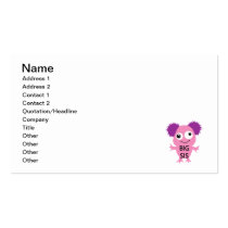 Pink Monster Big Sister business cards