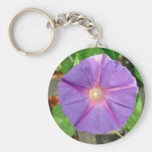 Pink Morning Glory flower on a sunny day Keychain
