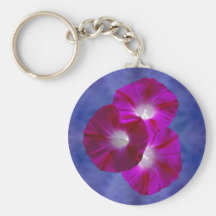 Pink Morning Glory Keychain