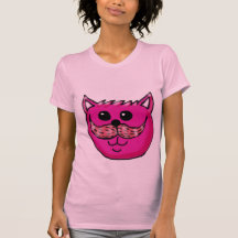 Pink Moustache Cat Shirt