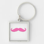 Pink Moustache Humour Create Your Own Key Chain