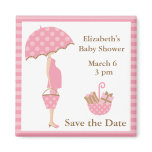 Pink Mum to be with Umbrella