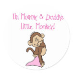Pink Mummy and Daddy's Monkey stickers