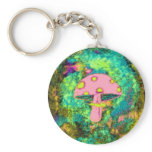 Pink Mushroom keychains