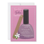 Pink Nail Polish Birthday Invite invitations