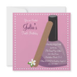 Pink Nail Polish Birthday Invite invitations