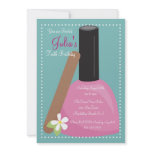 Pink Nail Polish Birthday Invite invitations