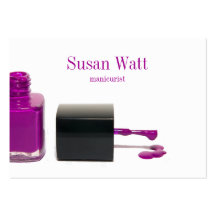 Pink Nail Technician Business Card