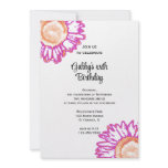Pink Neon Flower Birthday Party Invitation