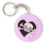 Pink Neon Skull keychains