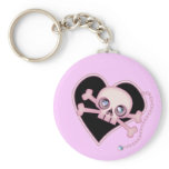 Pink Neon Skull keychains