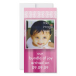 Pink New Baby Joy Announcement