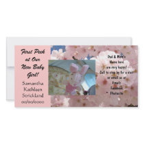 Pink New Baby Photo Cards Birth Announcements