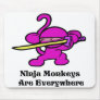 Pink Ninja On Guard Mouse Pads