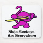 Pink Ninja On Guard mousepads