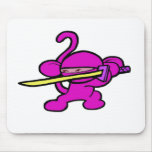 Pink Ninja On Guard-No Words Mouse Pad