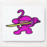 Pink Ninja On Guard-No Words Mouse Pad