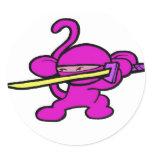 Pink Ninja On Guard-No Words Sticker