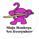 Pink Ninja On Guard Sticker