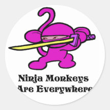 Pink Ninja On Guard Sticker
