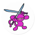Pink Ninja OverHead-No Words stickers