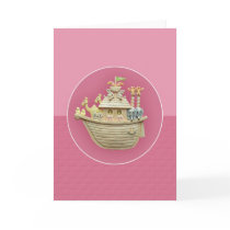 Pink Noah's Ark Greeting Card