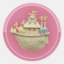Pink Noah's Ark Stickers