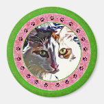 Pink Nose Cat Fridge Magnet