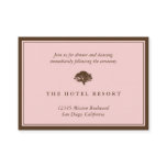 Pink oak tree wedding reception enclosure cards business cards