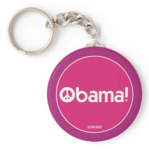 Pink Obama for Peace Keychain
