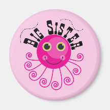 Pink Octopus Big Sister T-shirts and Gifts Refrigerator Magnets