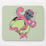 pink octopus wearing gas mask mousepads