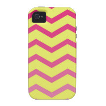 Pink Ombré Chevron Stripe iPhone 4 Cases