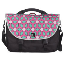 Pink on Green Tiled Hex Commuter Bag