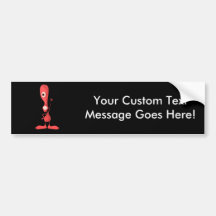 Pink One-Eyed Cyclops Cute Monster Waving Bumper Sticker