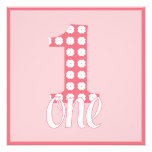 Pink One Party Invitation